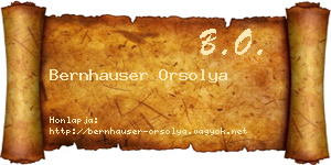 Bernhauser Orsolya névjegykártya